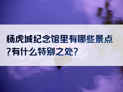 杨虎城纪念馆里有哪些景点？有什么特别之处？
