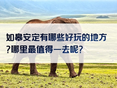 如皋安定有哪些好玩的地方？哪里最值得一去呢？