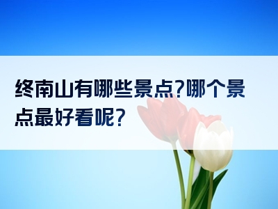 终南山有哪些景点？哪个景点最好看呢？