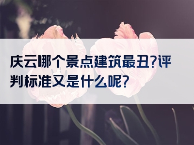 庆云哪个景点建筑最丑？评判标准又是什么呢？