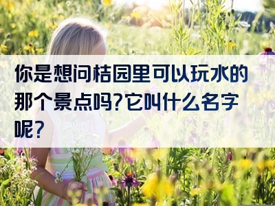 你是想问桔园里可以玩水的那个景点吗？它叫什么名字呢？