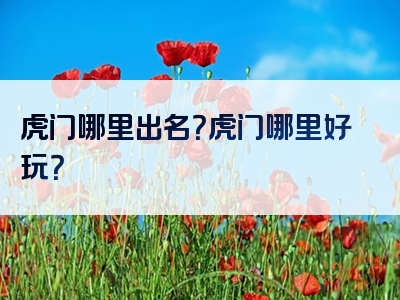 虎门哪里出名？虎门哪里好玩？