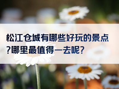松江仓城有哪些好玩的景点？哪里最值得一去呢？