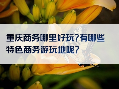 重庆商务哪里好玩？有哪些特色商务游玩地呢？