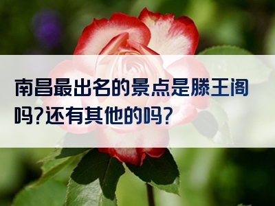 南昌最出名的景点是滕王阁吗？还有其他的吗？