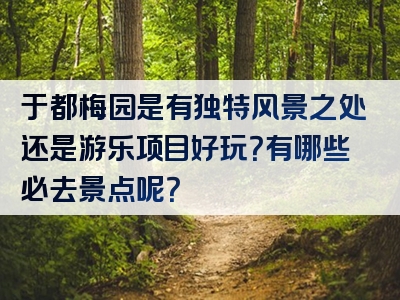 于都梅园是有独特风景之处还是游乐项目好玩？有哪些必去景点呢？