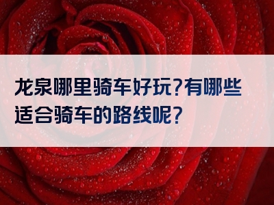 龙泉哪里骑车好玩？有哪些适合骑车的路线呢？