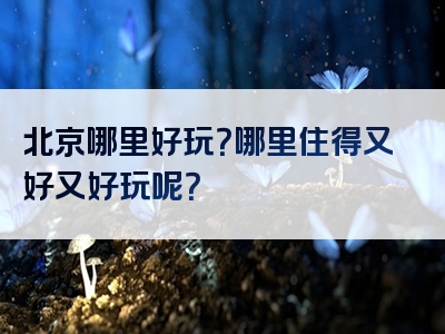 北京哪里好玩？哪里住得又好又好玩呢？