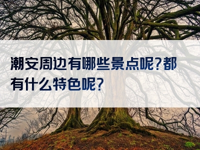 潮安周边有哪些景点呢？都有什么特色呢？
