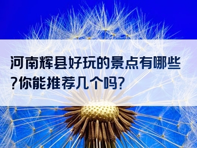 河南辉县好玩的景点有哪些？你能推荐几个吗？