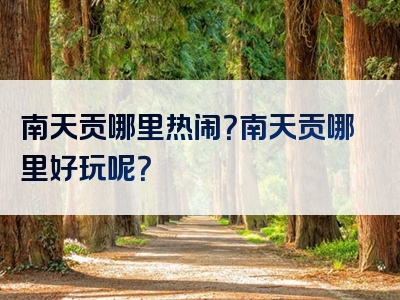 南天贡哪里热闹？南天贡哪里好玩呢？