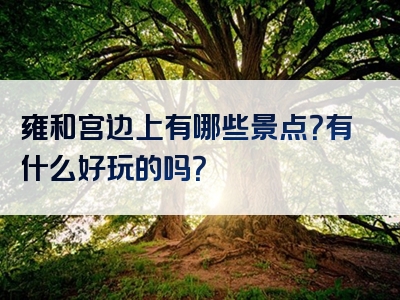 雍和宫边上有哪些景点？有什么好玩的吗？