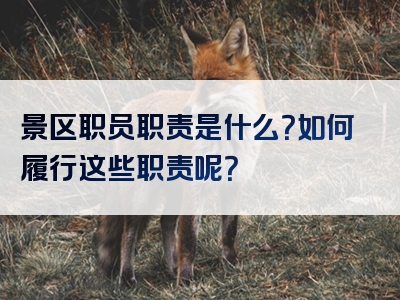 景区职员职责是什么？如何履行这些职责呢？