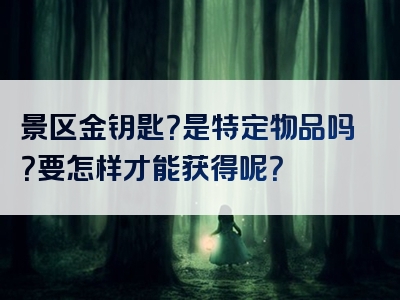 景区金钥匙？是特定物品吗？要怎样才能获得呢？