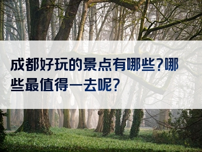 成都好玩的景点有哪些？哪些最值得一去呢？