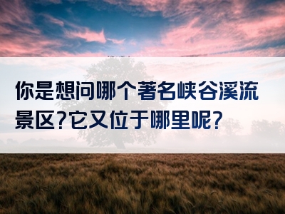 你是想问哪个著名峡谷溪流景区？它又位于哪里呢？