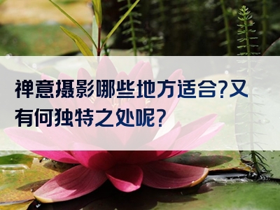 禅意摄影哪些地方适合？又有何独特之处呢？