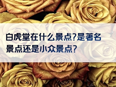 白虎堂在什么景点？是著名景点还是小众景点？
