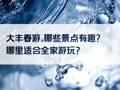 大丰春游，哪些景点有趣？哪里适合全家游玩？
