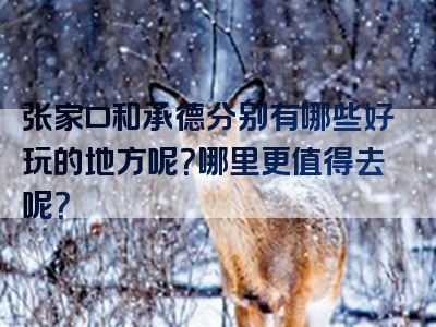 张家口和承德分别有哪些好玩的地方呢？哪里更值得去呢？