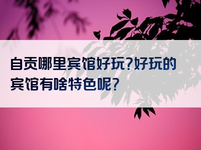 自贡哪里宾馆好玩？好玩的宾馆有啥特色呢？