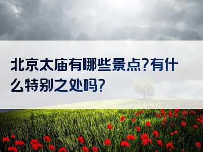 北京太庙有哪些景点？有什么特别之处吗？