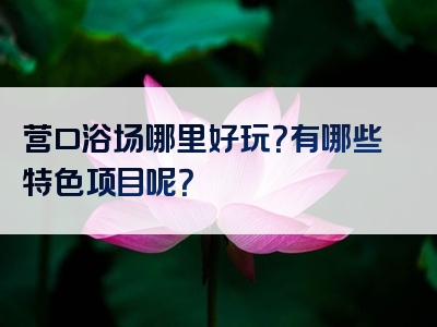 营口浴场哪里好玩？有哪些特色项目呢？