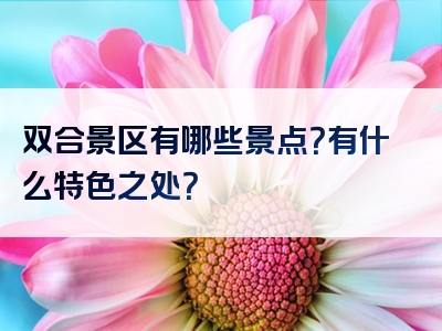 双合景区有哪些景点？有什么特色之处？