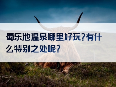 蜀乐池温泉哪里好玩？有什么特别之处呢？
