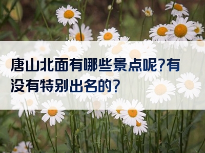 唐山北面有哪些景点呢？有没有特别出名的？