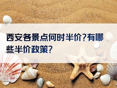 西安各景点何时半价？有哪些半价政策？