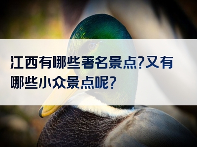 江西有哪些著名景点？又有哪些小众景点呢？