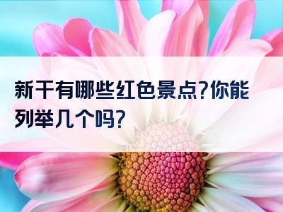 新干有哪些红色景点？你能列举几个吗？