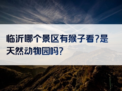 临沂哪个景区有猴子看？是天然动物园吗？
