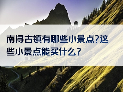 南浔古镇有哪些小景点？这些小景点能买什么？