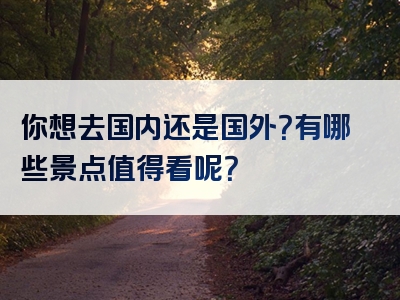 你想去国内还是国外？有哪些景点值得看呢？