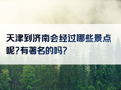 天津到济南会经过哪些景点呢？有著名的吗？