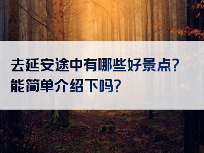 去延安途中有哪些好景点？能简单介绍下吗？