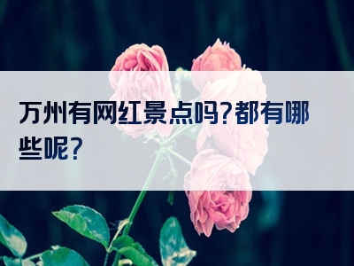 万州有网红景点吗？都有哪些呢？