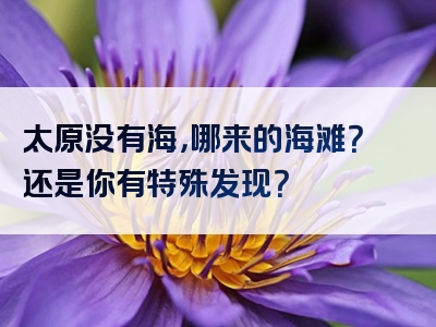 太原没有海，哪来的海滩？还是你有特殊发现？