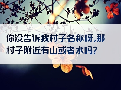 你没告诉我村子名称呀，那村子附近有山或者水吗？