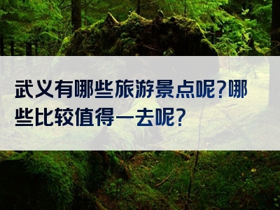 武义有哪些旅游景点呢？哪些比较值得一去呢？