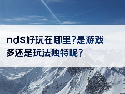 nds好玩在哪里？是游戏多还是玩法独特呢？