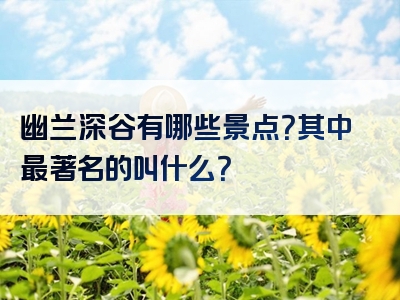 幽兰深谷有哪些景点？其中最著名的叫什么？