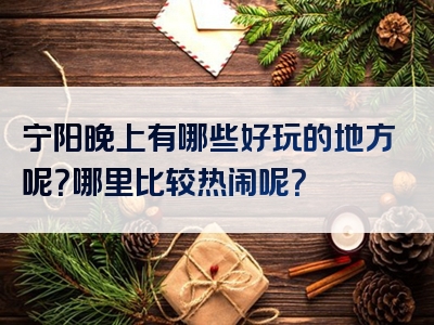 宁阳晚上有哪些好玩的地方呢？哪里比较热闹呢？
