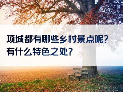 项城都有哪些乡村景点呢？有什么特色之处？