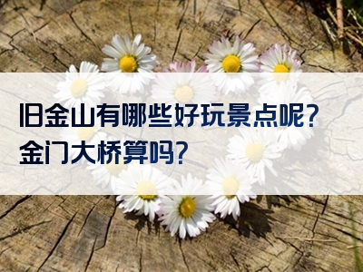 旧金山有哪些好玩景点呢？金门大桥算吗？
