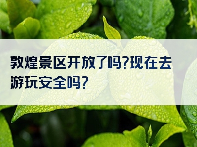 敦煌景区开放了吗？现在去游玩安全吗？