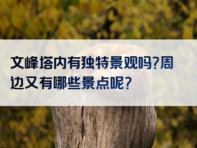 文峰塔内有独特景观吗？周边又有哪些景点呢？