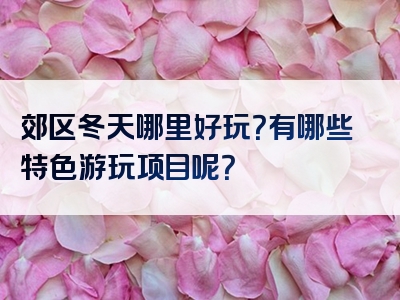 郊区冬天哪里好玩？有哪些特色游玩项目呢？